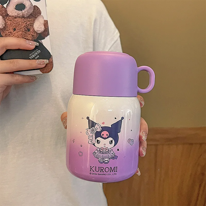 Sanrio Children's Thermos Cup Hello Kitty Kuromi Stainless Steel Stew Beaker Large Capacity Stew Porridge Portable Stew Kettle