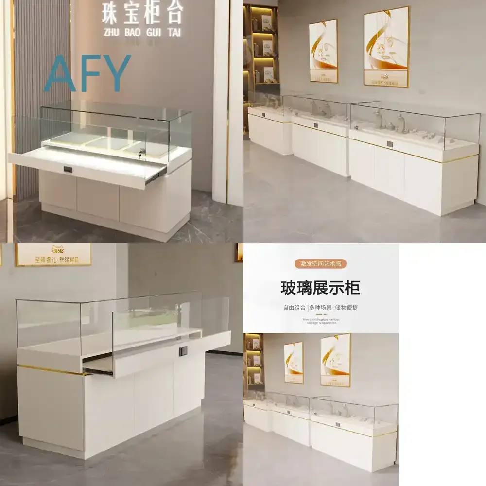 Glass Display Cabinet for Sample Product Stand Figure Prizes Gift Company Counter Tide Play Container Display Showcase Retail