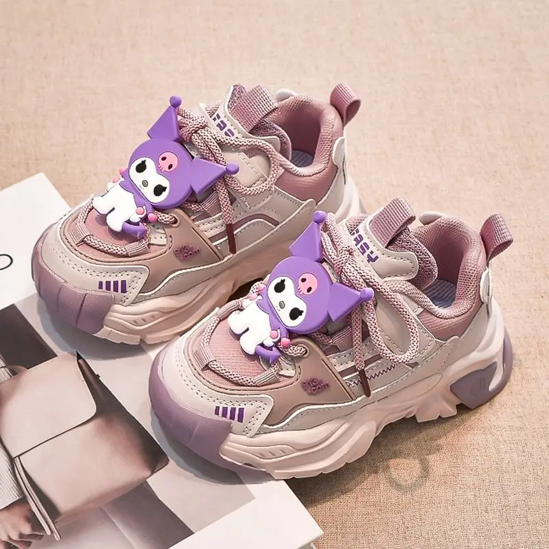 Kuromi Anime Kawaii Sanrio Ins Fashion Children Running Sneakers Cute Cartoon Breathable Fashion Ins Shoes Gifts for Kids