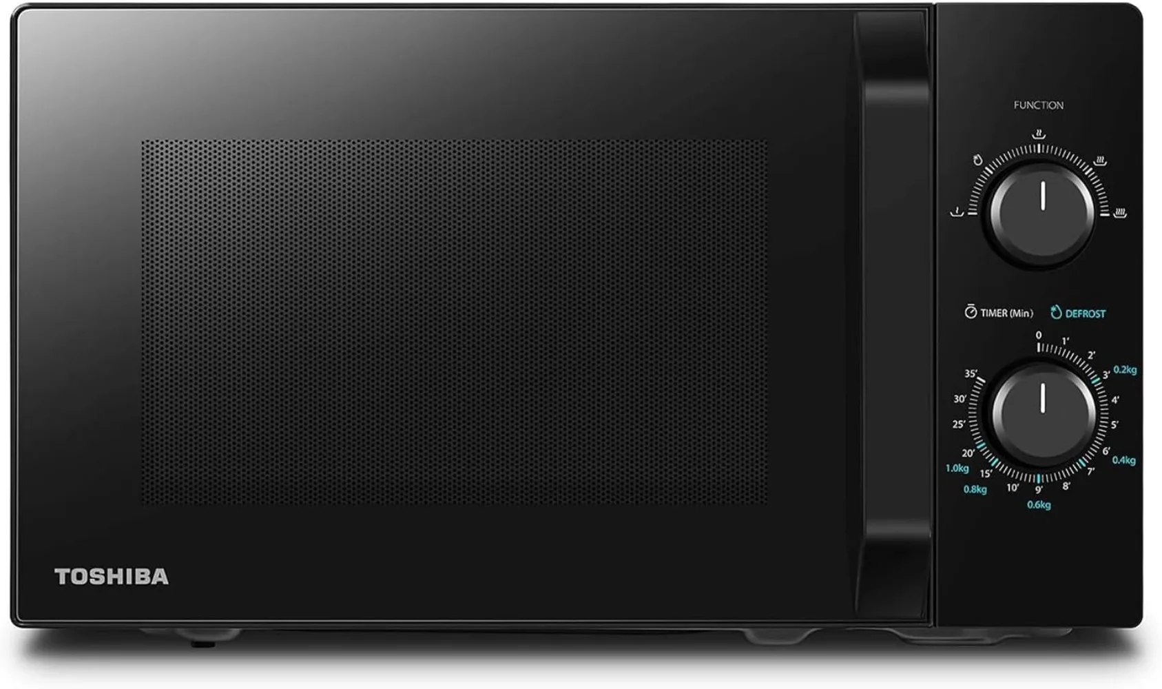 Toshiba Microondas 20L MW2-MM20P(BK), Microondas Independiente, 800 W, 5 Niveles de Potencia, mit Fácil Descongela Person,