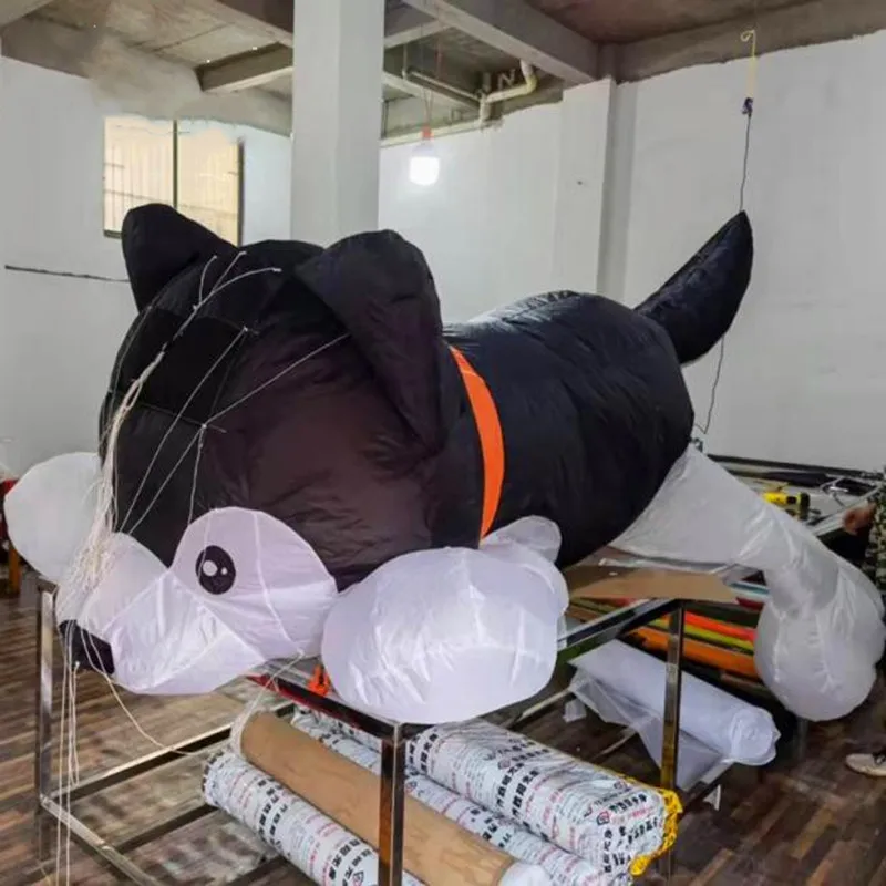 Free shippingdog kite pendant inflatable kite trompo de madera basta juego de mesa spinning boy rope outdoor games flying bird