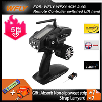 WFLY WFX4 4CH 2.4G high speed surface radio 40 models led screen gun Remote Controller switched L/R hand for rc car and boat