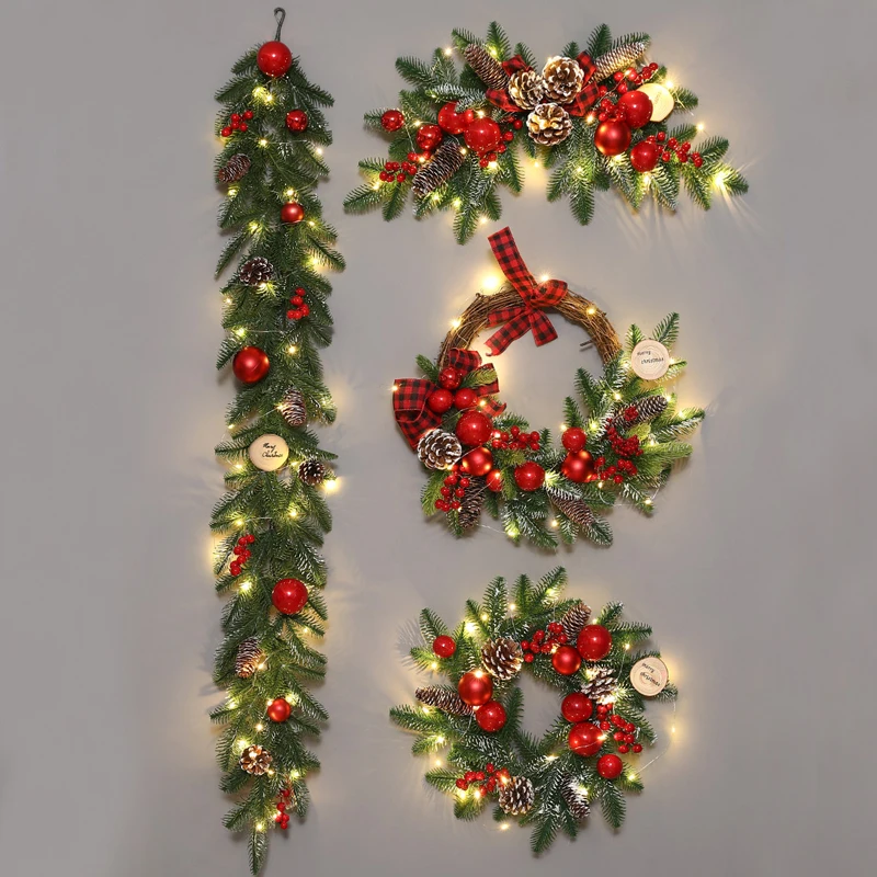 Christmas decorations Christmas wreaths rattan rattan ring door hanging