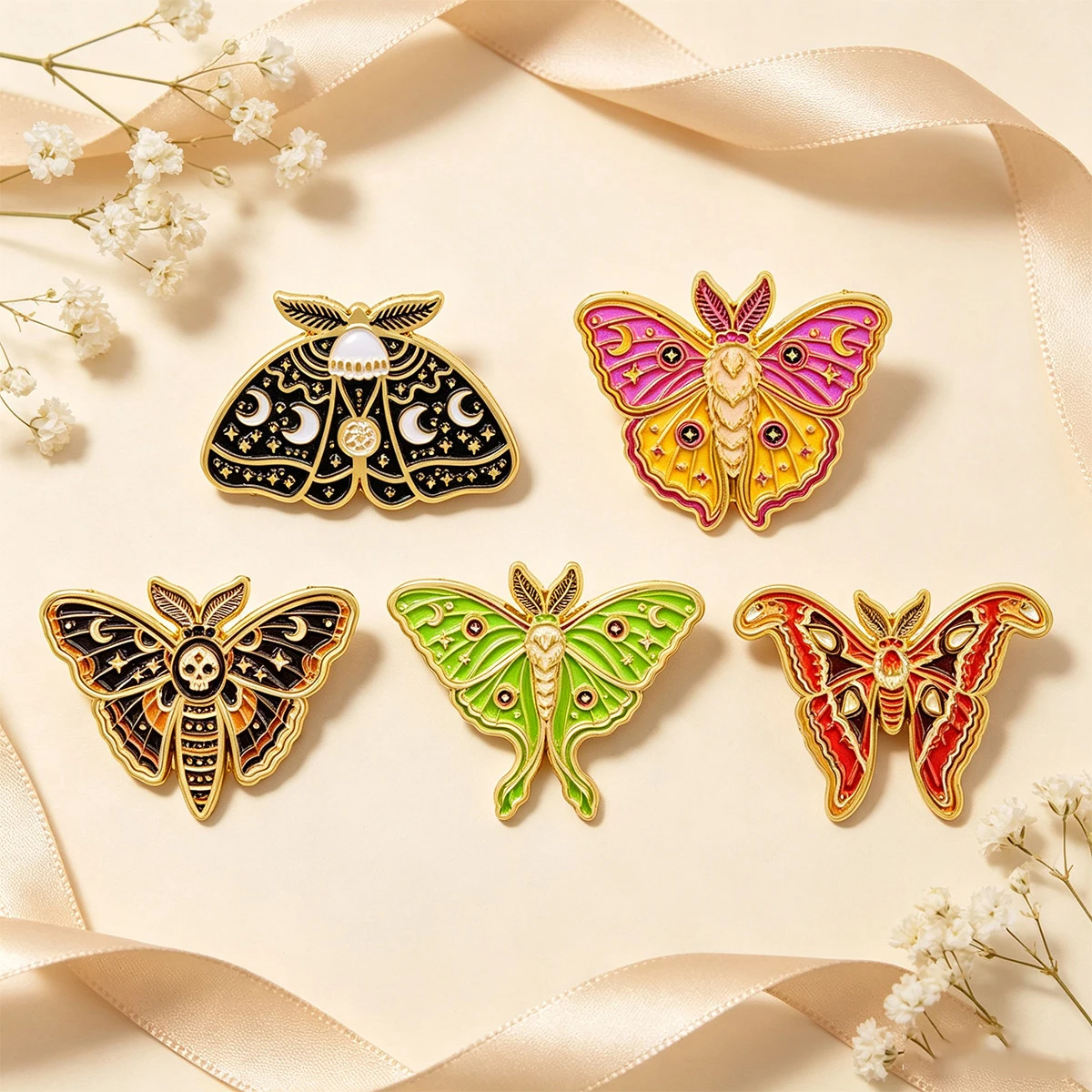 Colorful Butterfly Moth Enamel Lapel Bag Pins Cartoon Beauty Badges on Backpack Brooch for Clothes Jewelry Gifts for Friends