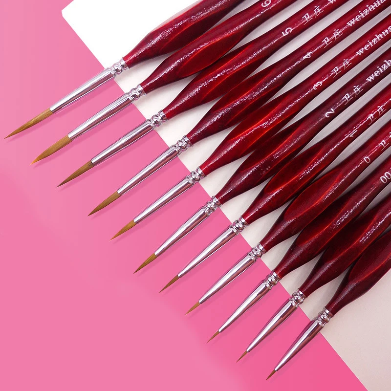 11 ชิ้นรายละเอียดขนาดเล็กชุดแปรงทาสีงานอดิเรก Art Professional Miniature Fine รายละเอียดแปรงทาสีสําหรับสีน้ําน้ํามันสีอะคริลิค