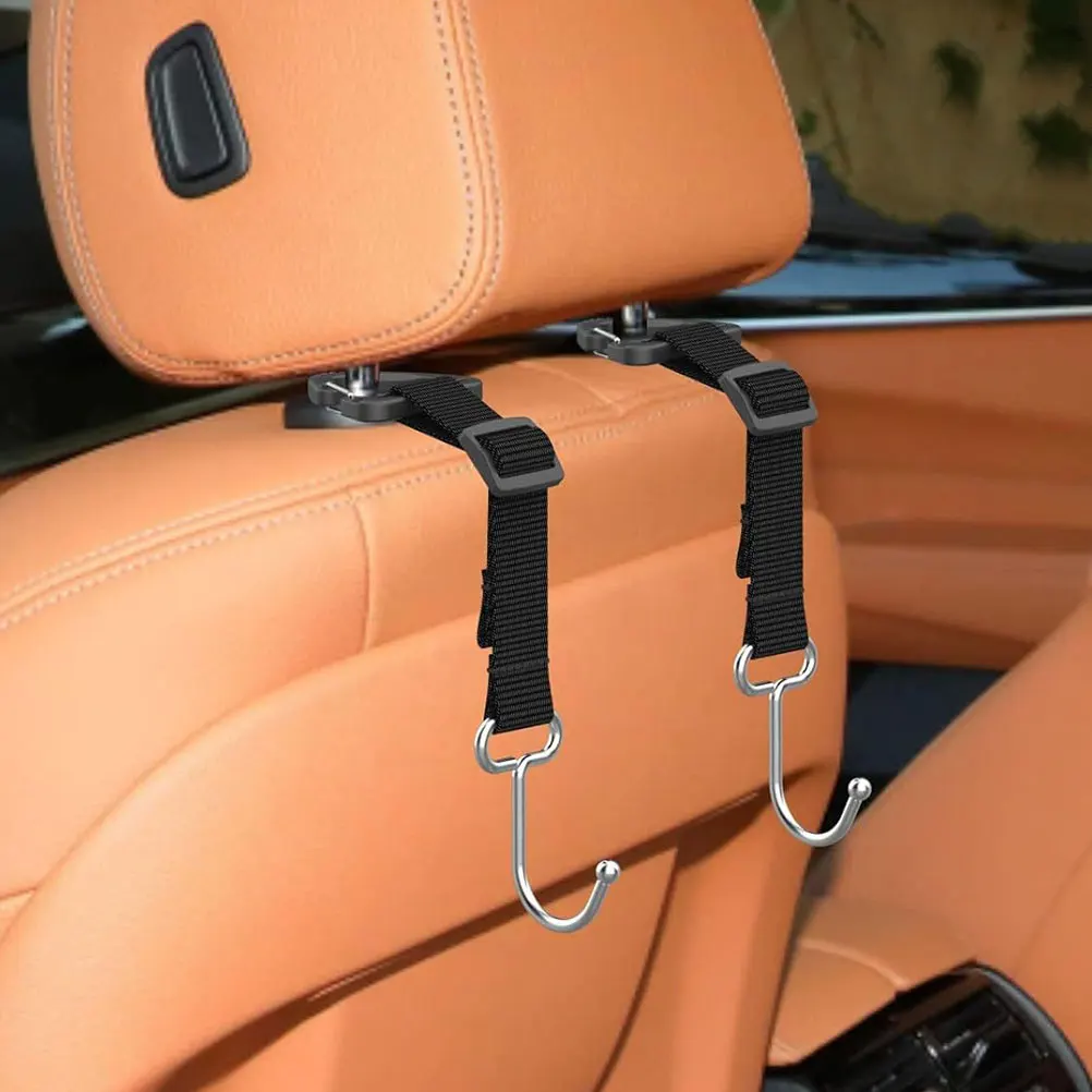 

2Pcs Auto Seat Headrest Hook Delicate Workmanship Reasonable Structure Not Easy to Deform Car Headrest Hidden Hook