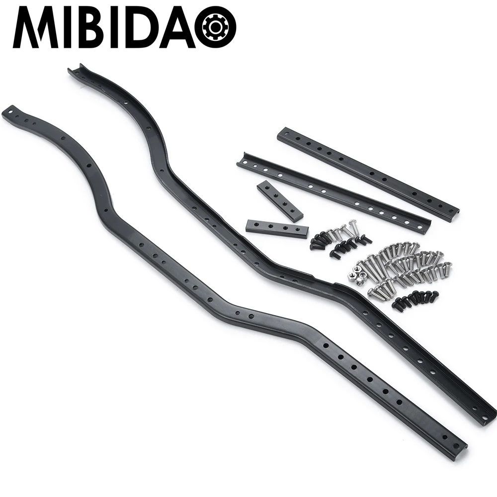 MIBIDAO 1 para stalowych szyn podwozia 6x6 do samochodów RC Axial SCX10 90046 90047 1/10 RC Crawler Car Model Upgrade Parts