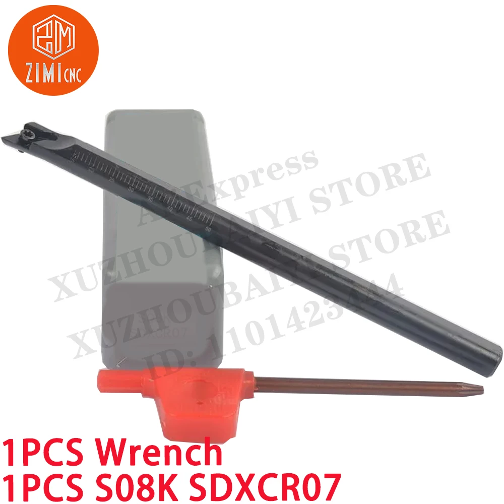 

1PCS S08K-SDXCR07 8mmx125mm Inside hole turning holder for DCMT0702 Carbide Inserts CNC tool metal lathe mechanical cutting tool