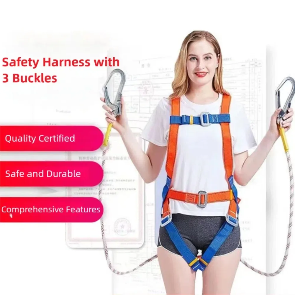 Five-point Anti-Fall Safety Belt Full-Body Adjustable Straps Safety Harness Safety Rope Outdoor Rock Climbing Training
