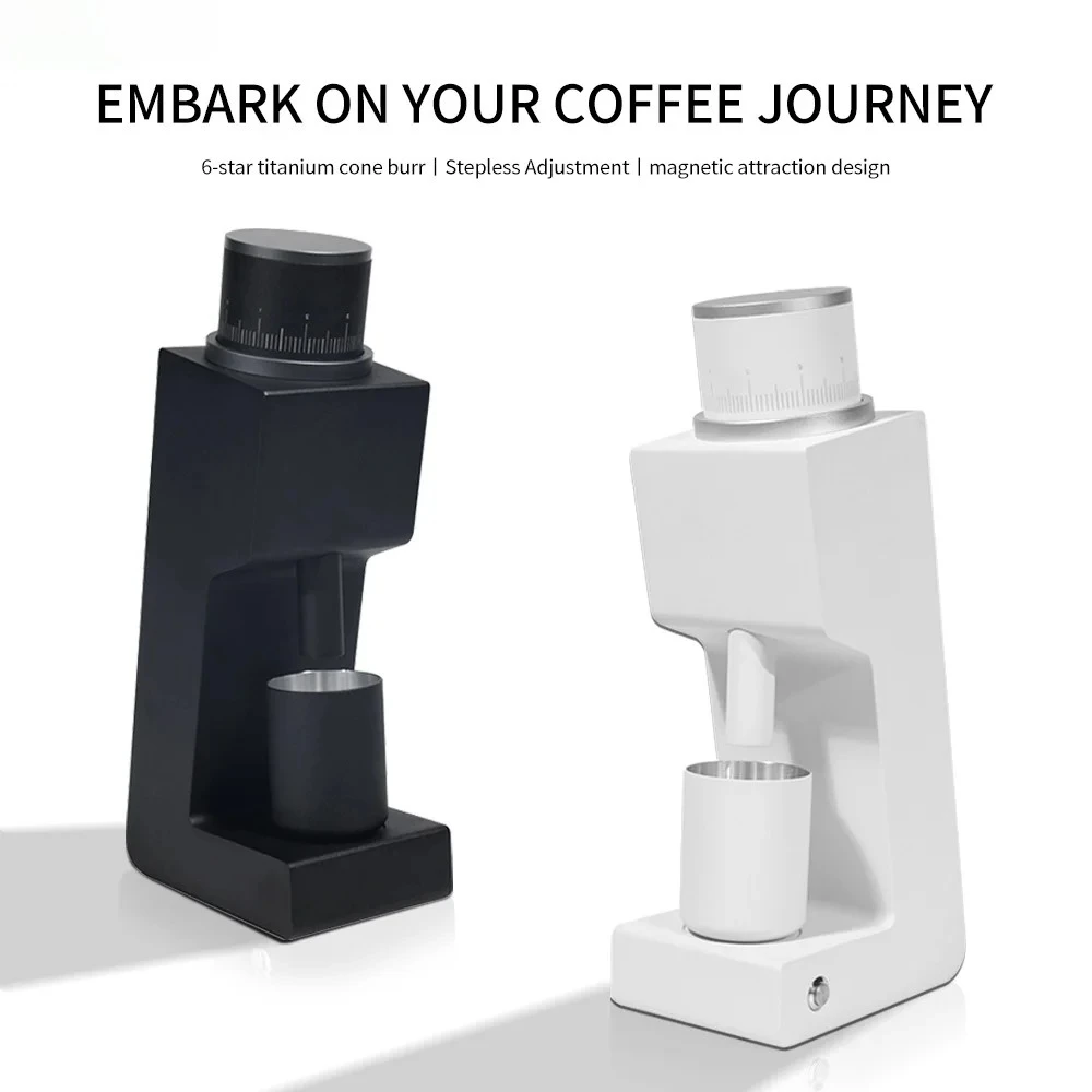 Portable Electric Coffee Bean Grinder, 38mm Six‑Core Burr DC 24V Coffee Miller for Outdoor Espresso & Filter Coffee Brewing