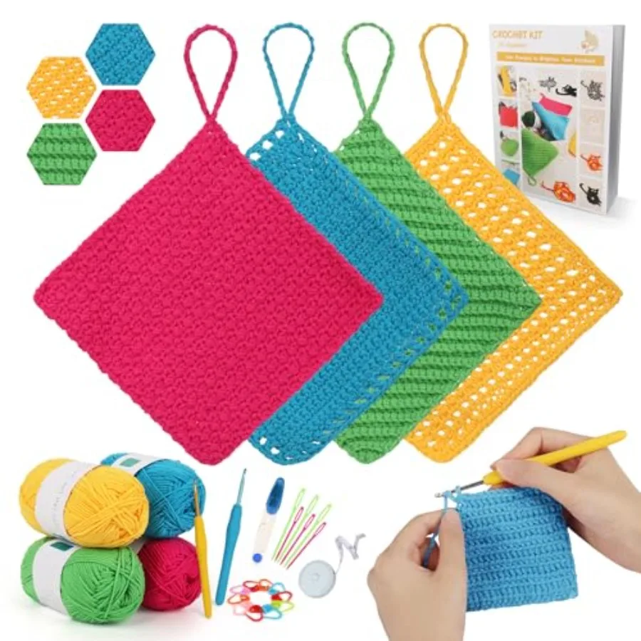 

Набор для вязания крючком для начинающих взрослых: Набор для вязания крючком для начинающих взрослых, включающий полные инструкции.