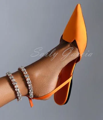 Women Glittering Crystal Straps Flat Dress Shoes Bling Bling Pointed Toe Sandals Slingback Shiny Rhinestone Banquet Shoes