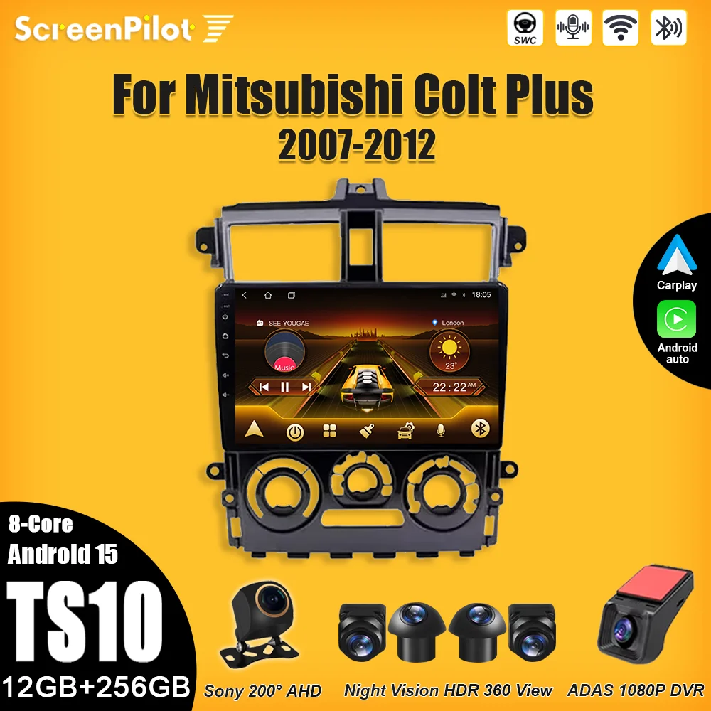 

Android 15 For Mitsubishi Colt Plus 2007-2012 Car Radio 2 din Multimedia Video Player GPS Navigation Bluetooth 8 Core Wifi 5G