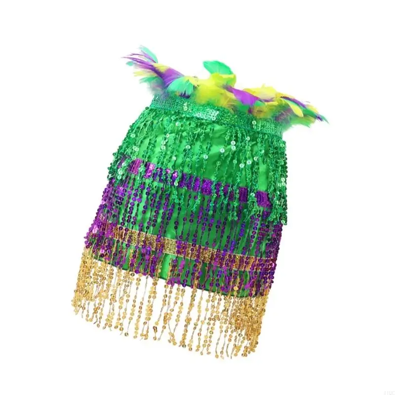 2025 Nieuwe Mardi Gras Outfit Voor Vrouwen Fringe Kwasten Pailletten Wrap Rok Halloween Kostuum Accessoire Buikdans Hippe Sjaal