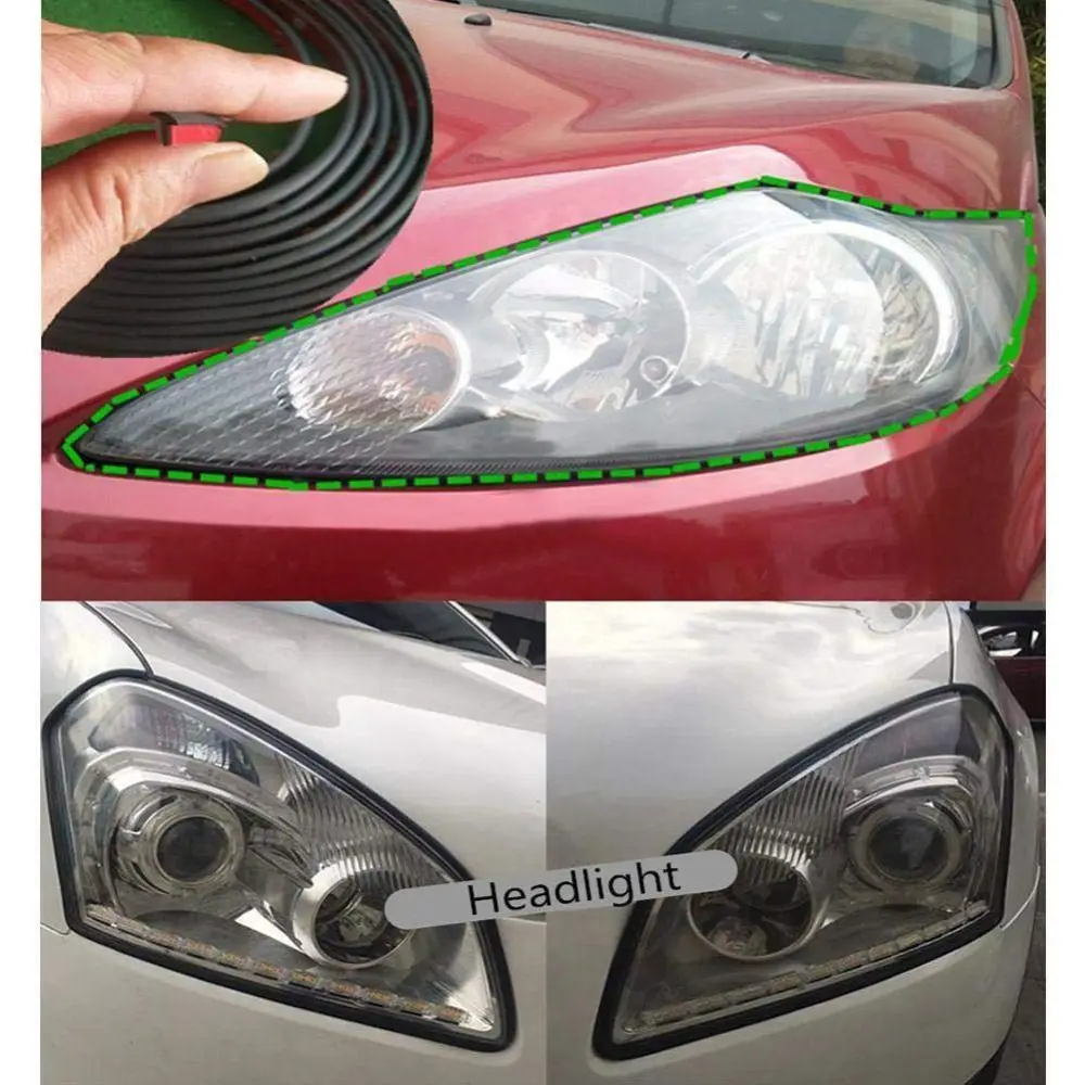 1 Meter Length Car Light Rubber Seal Strip Rubber Black Auto Front Rear Windshield Seal Cuttable Waterproof