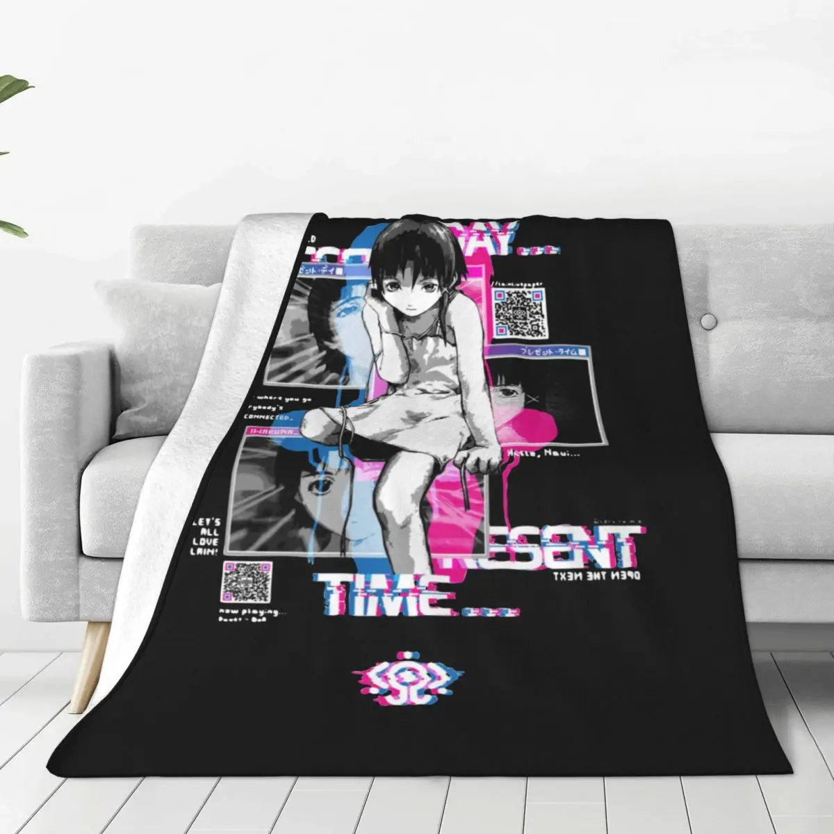 Serial Experiments Lain Flannel Blankets Kawaii Iwakura Anime Custom Throw Blankets for Sofa Bedding Lounge 200x150cm Rug Piece