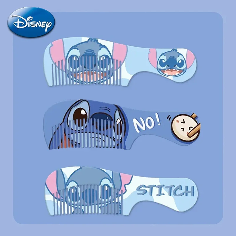 Disney Mini Combs Stitch Angel Cartoon Figures Plastics Hair Brush Hairdressing Tool Accessories Portable Women Girl Kids Gifts