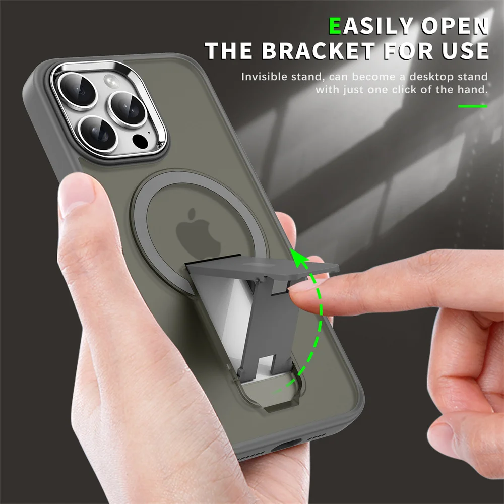 Halter Stehen Farbe Rahmen Für Samsung S25 Telefon Fall Für Samsung S25 S24 Ultra Plus S23 Luxus Magsafe Magnetische Schutzhülle
