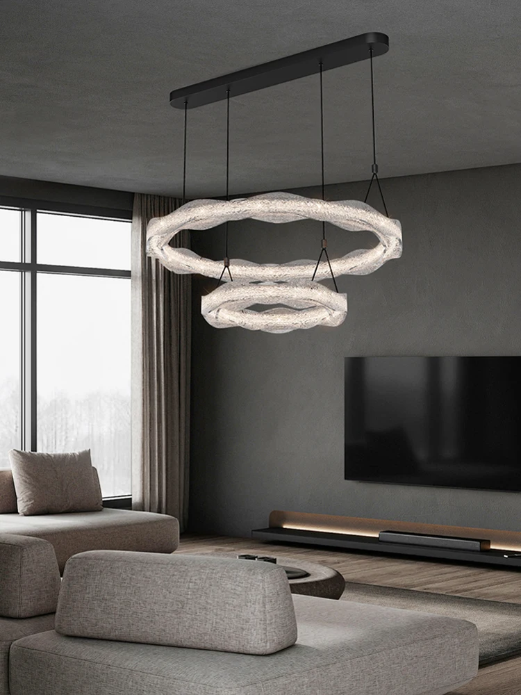 الحديثة الفاخرة الثريا الإيطالية الفنية الراتنج حلقة مستديرة غرفة المعيشة ضوء السقف العناية بالعين