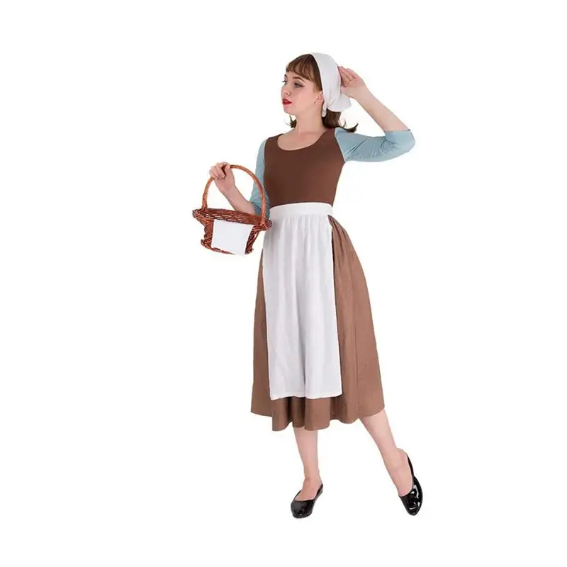 

Brown Fairy Tale Theme Party Cosplay Costume Role-playing Servant Dress Women's Style Cinderella Performance Dress