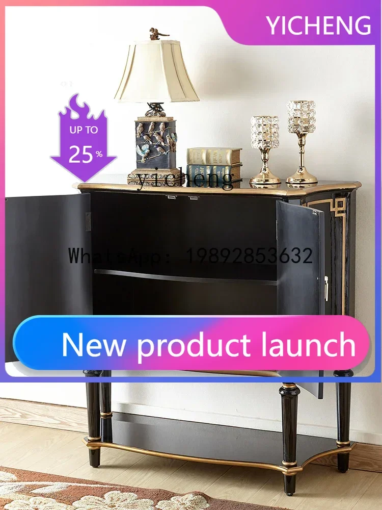 

XL Entryway Table Hall Cabinet European Style Solid Wood Entryway Doorway Hallway Decor End American Style Corridor Cabinet