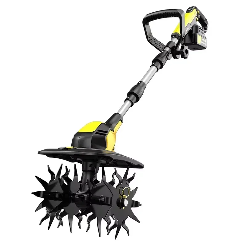Removable Lithium Battery Electric Soil-loosening Wheel High-power Retractable Foldable Micro-tiller Garden Weeding Machine