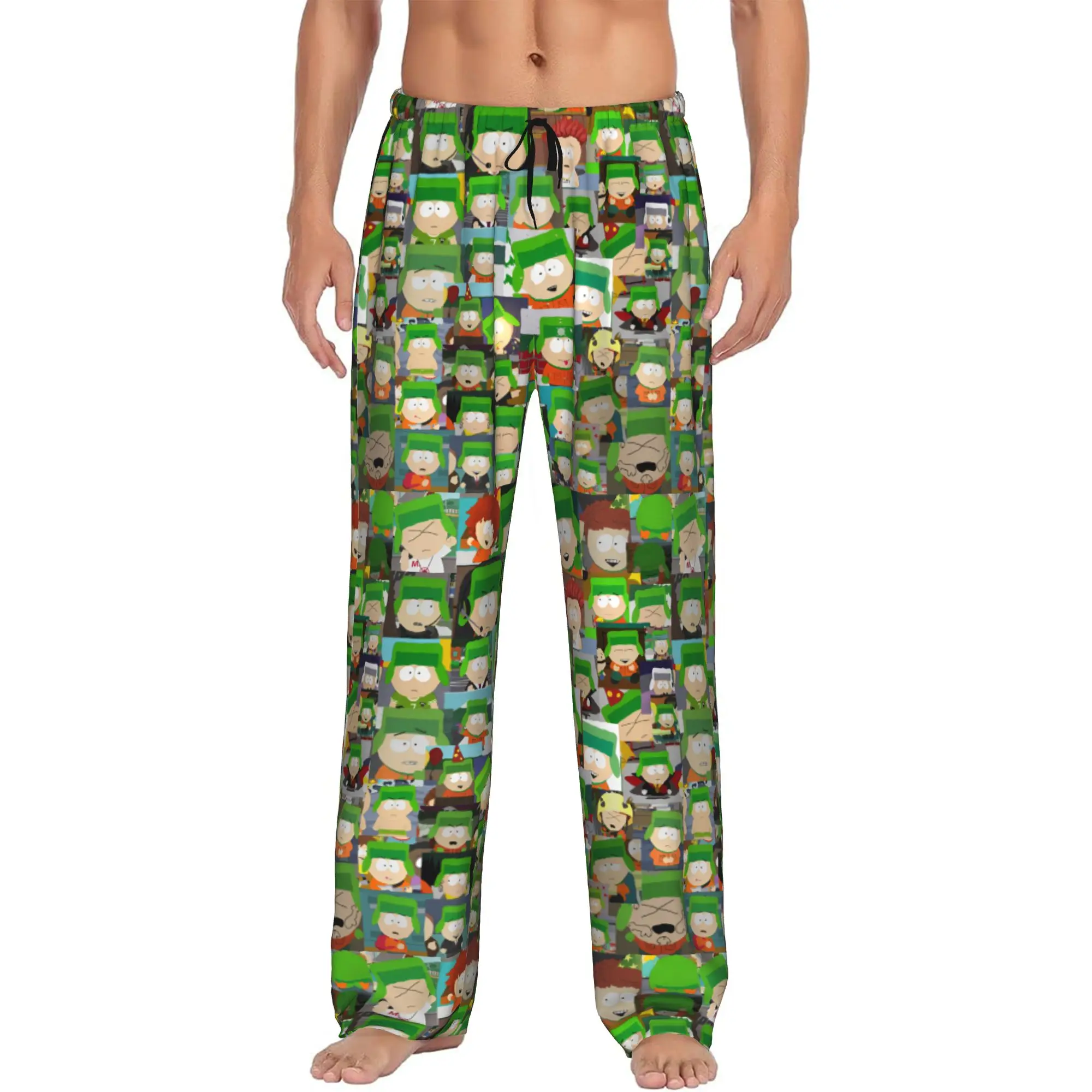 Custom Print Men's E-Ericed Anime Pajama Pants Kennyed Kyled Staned Sleepwear Sleep Lounge Bottoms with Pockets
