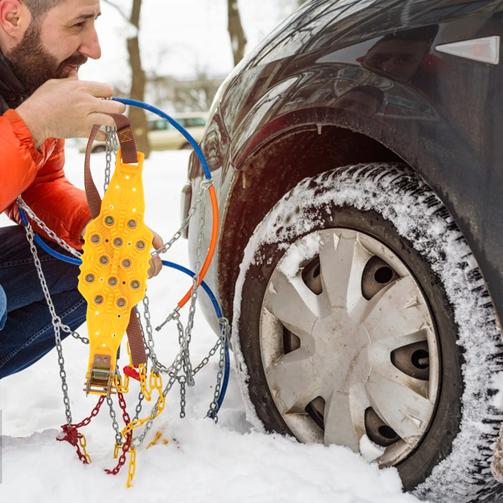 Anti Skid Chain Set Universal Adjustable Snow Tire Chains For Suv Car Winter Driving Emergency Traction Mud Ice Road