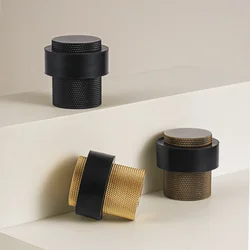 SAILANKA Brass Door Stopper Knurled Bathroom Heavy Duty Floor Mount Bumper Non-magnetic Door Holder Catch Security Protection