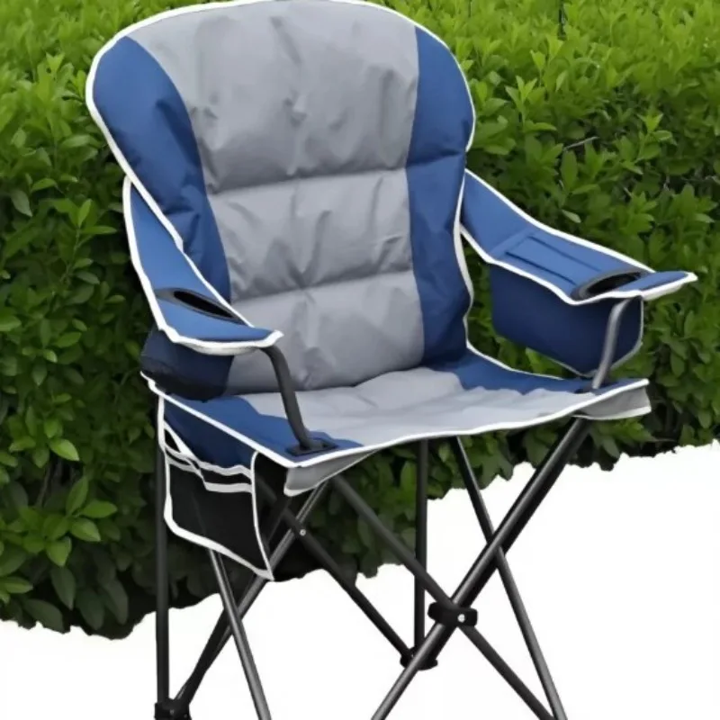 Outdoor Folding Chair Ice Pack Armrest Double Layer Padded Portable Fishing Camping Beach Chair Wholesale Folding Chair Outdoor