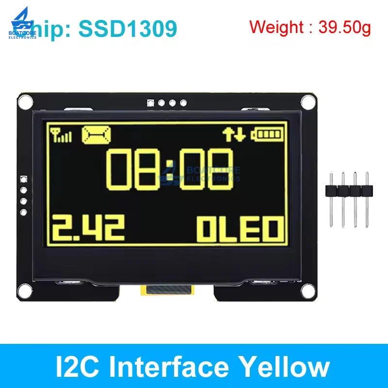 1PCS 2.42 inch 128x64 OLED Display Module SSD1309 HD Screen 7 Pin SPI IIC I2C Serial Interface for Arduino UNO R3
