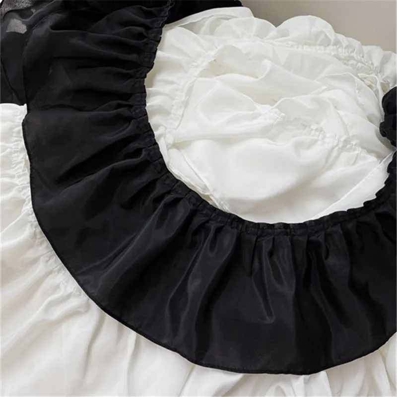 14CM Wide White Black Chiffon 3d Pleated Lace Fabric Embroidery Fringed Ribbon Ruffle Trim DIY Sewing Dresses Curtain Hem Decor