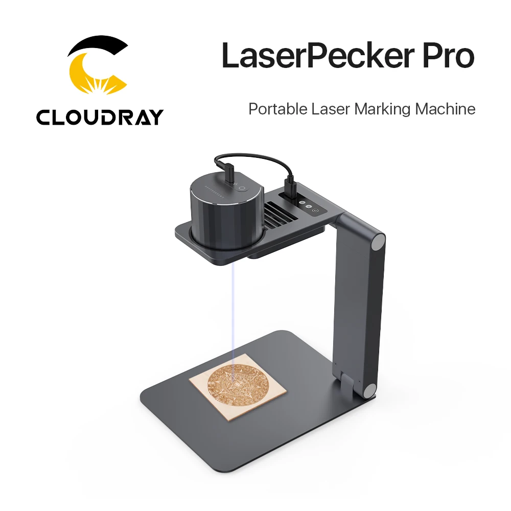 Cloudray DIY Laser Engraver LaserPecker Pro Laser Marking Portable Laser Machine 1.6W Desktop Etcher Cutter Engraving