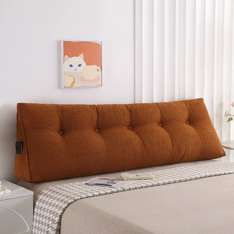 Bed Rest Pillow Teddy Velvet Headboard Cushion Bolster Soft Bag Pillows For Sofa Headboard Backrest Cushion Comfortable Home