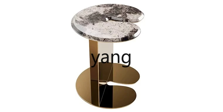 

LMM Italian minimalist corner table mobile natural marble edge table light luxury high sense