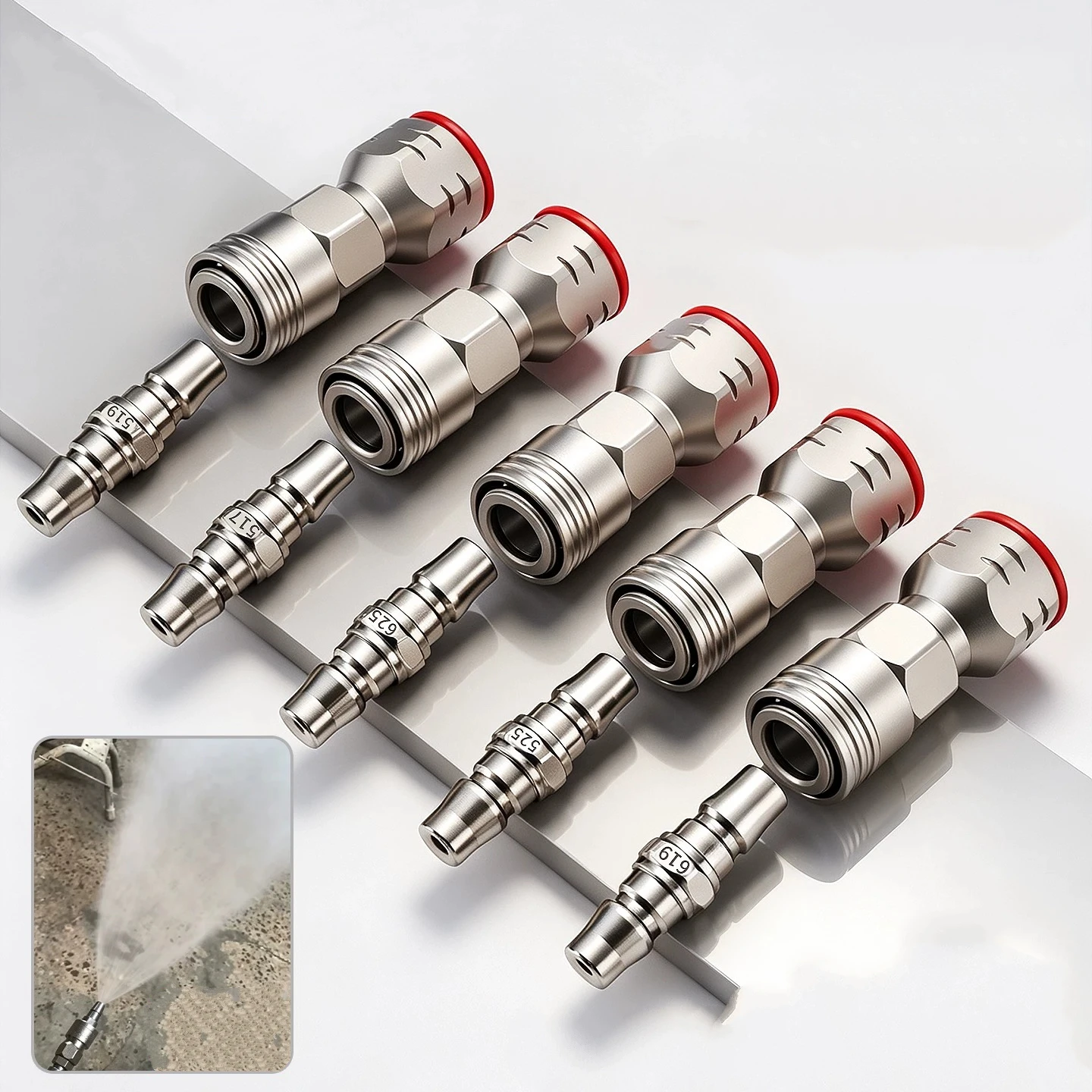 Stainless Steel Quick Connect Spray Nozzle For Paint Sprayer Type 517 519 High Pressure Coupling Connector Adapter