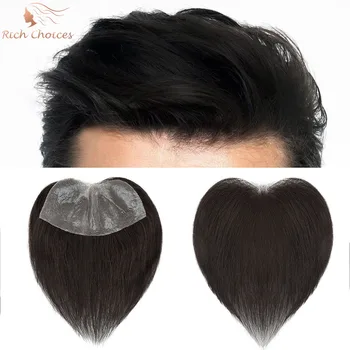 Rich Choices 7X15cm Men Forehead Hairline Toupee Real Human Hair Soft Thin Skin Mens Hairpieces Hair Replacement System