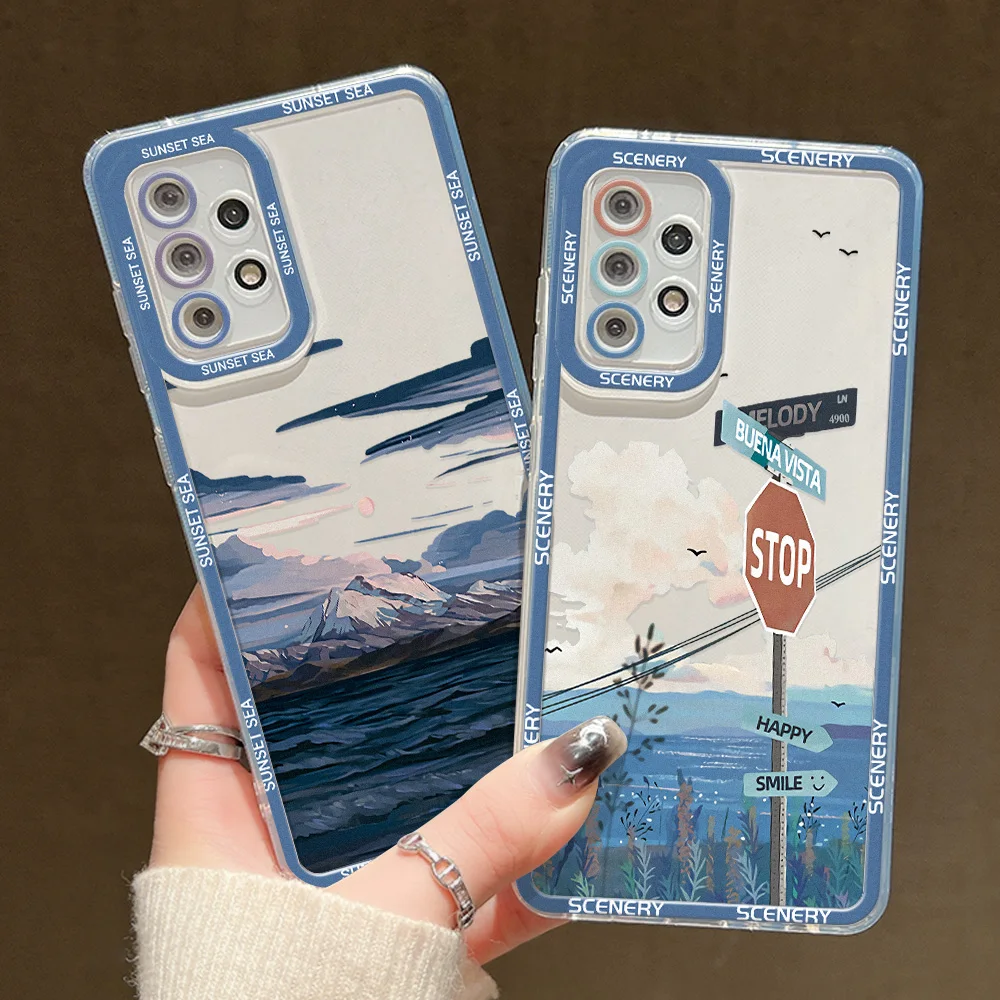 Phone Case For Samsung A54 5G Funda Galaxy A55 A34 A53 A35 S24 Ultra S20 FE A33 A14 A13 A32 A52 S23 Plus S22 S21 Silicon Covers