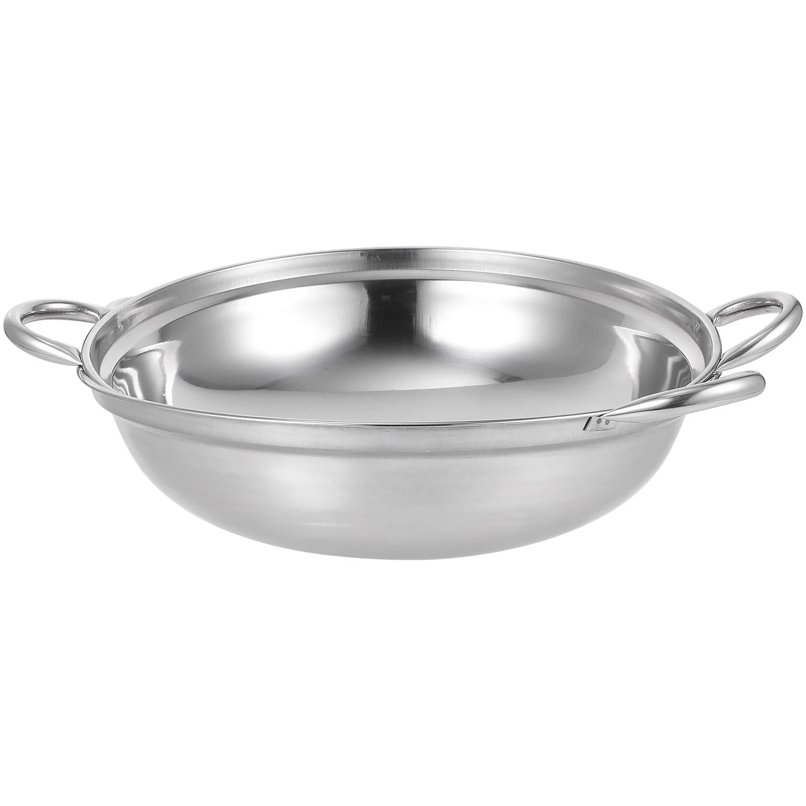 

2pcs Stainless Steel Hot Small Cooking Pots Double Handles Non-Stick Metal Kitchen Pot For Home Restaurant Stock Pot Shabu Pan