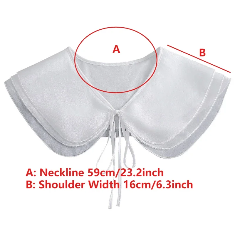 Soft Yarn Lace Small Shawl Fake Collar Women's Summer White Thin Shirt Detachable False Collars Girls Dress Neck Decorative