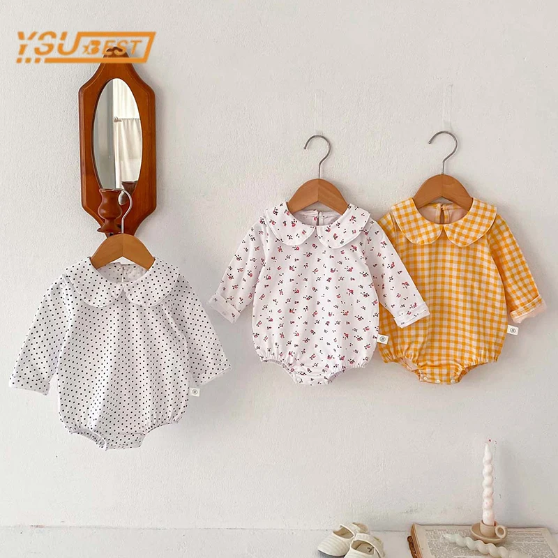 

Spring Autumn Newborn Kids Baby Girls Printing Rompers Infant Baby Girls Boys Long Sleeve Dot Rompers Clothes