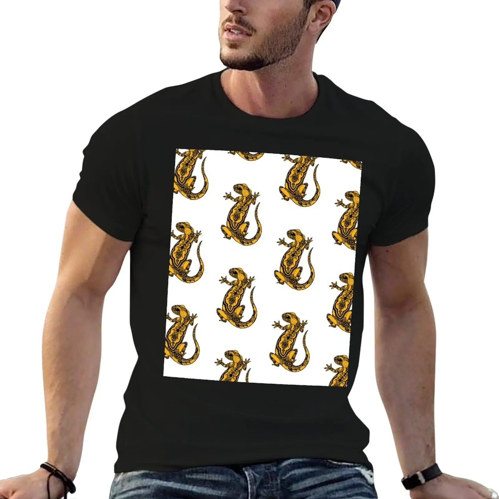 Fire Salamander T-Shirt blanks Short sleeve tee plus size men clothing