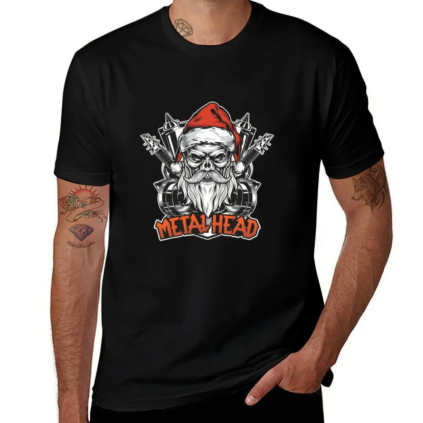 

metalhead santa T-Shirt t shirts cotton 100% man t shirt cotton high quality