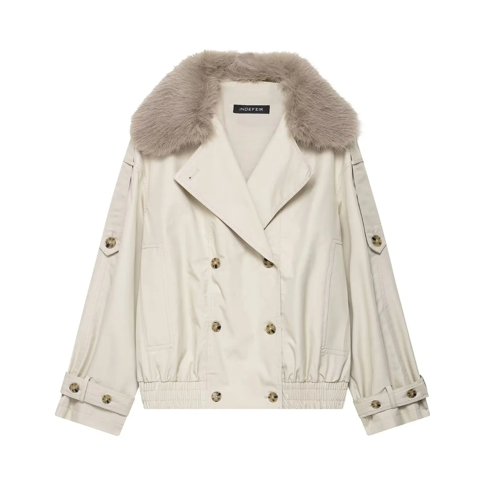 

Women's Autumn Jackets 2025 New Chic Fur Collar Loose Long Sleeve Warm Women's Coats Fashion Street Youth Elegant Autumn Jackets