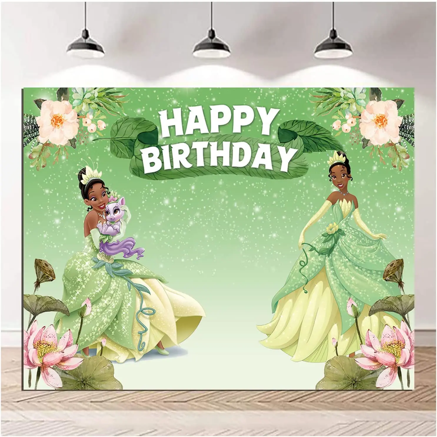 Custom Princess and The Frog Tiana Theme Photography Backdrop Night Fairy Tale Flower Photo Background Decoration