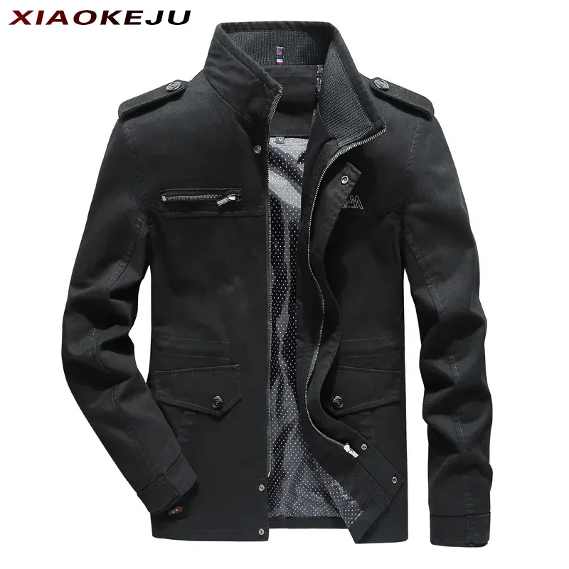 Military Jacket Men Men's Cold Trench Coat Motorcycle Camping Military Heavy Sports Withzipper Sport Windbreak Retro