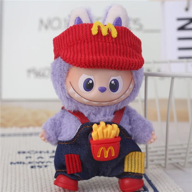 4.0 The Monsters Pin Love Series For Labubu Doll Workwear Fast Food French Fries Cosplay Clothes Fashion Coffee Ropa Clothing