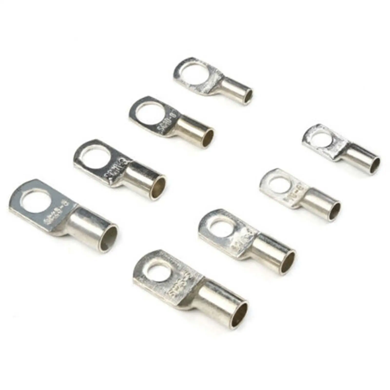 60Pcs Assorted Tinned Copper Terminals Battery Cable Lugs Electrical Wire End Cable Lugs Tubular Connectors SC Terminals