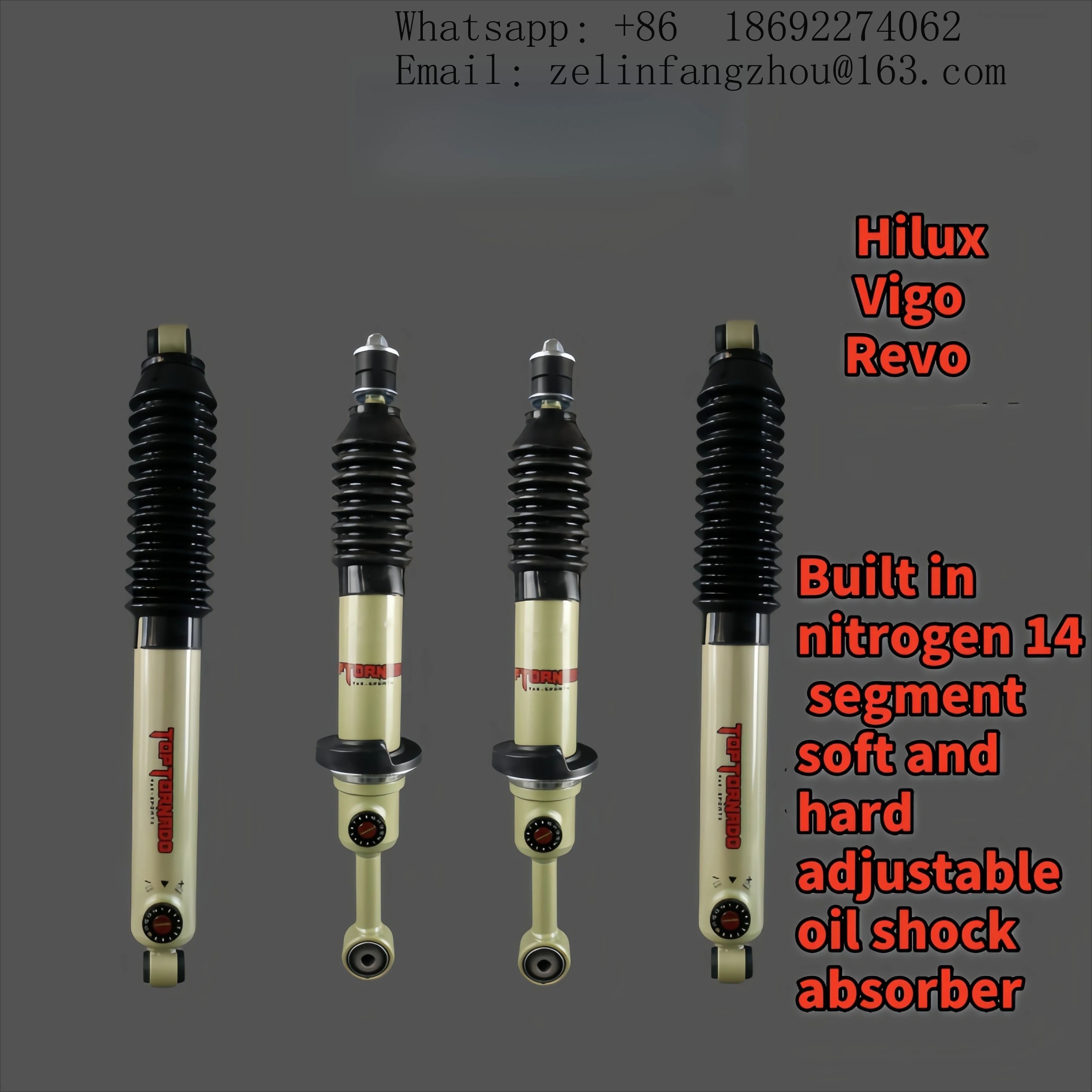 Soft and Hard Adjustable 2-inch Raised 4X4 Suspension Kit Combination for Toyota Hilux Vigo Revo Pickup Truck view 3