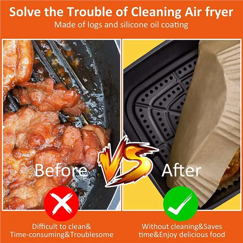 A7THK-Air Fryer Liners Disposable Paper For Ninja Dual,400 Pcs Air Fryer Liners Rectangle, Air Fryer Accessories